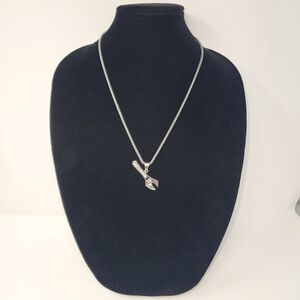 Wrench Silvertone‎ Pendant Necklace